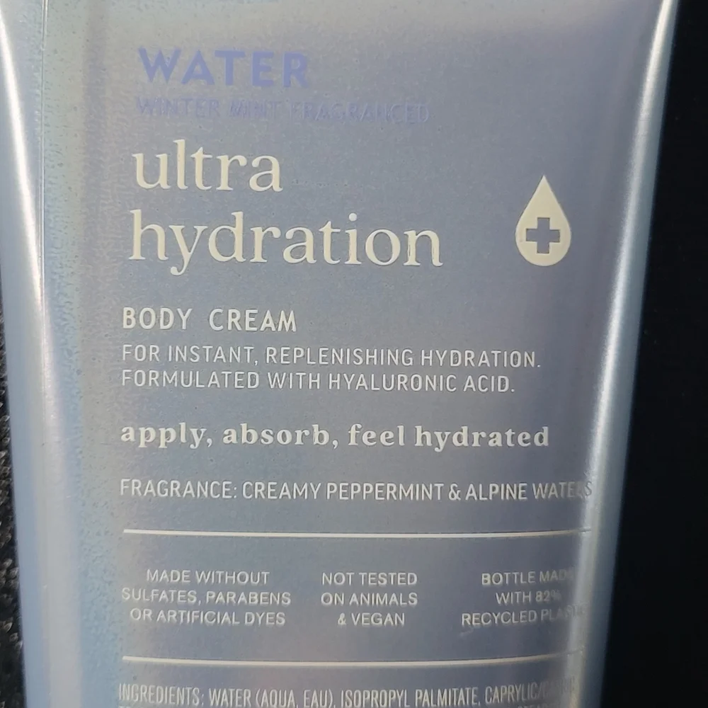 New Bundle Water Winter Mint Body Cream Bath & Body Works 2 Bottles